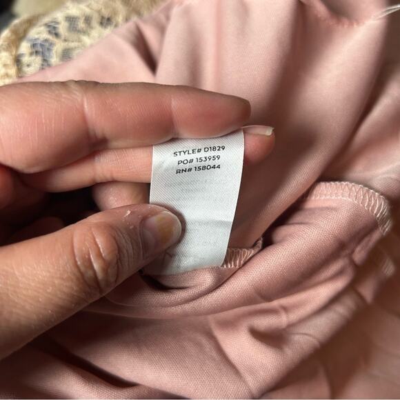 NWT Lulus Stolen Moments Dusty Pink Lace-Up Lace Maxi Dress Size Small - Picture 11 of 13